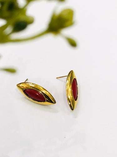 Coral Golden Earrings